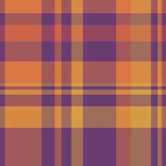 Stripe background textile vector, purity fabric texture check. Madras tartan seamless pattern plaid in orange and red colors.
