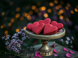  Valentine&rsquo;s Red Velvet Heart Cookies