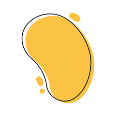 Abstract Fluid Shape. Organic amoeba blob shape abstract pastel color with line vector illustration isolated on white background. Irregular round blot form graphic element. Doodle drops with outline