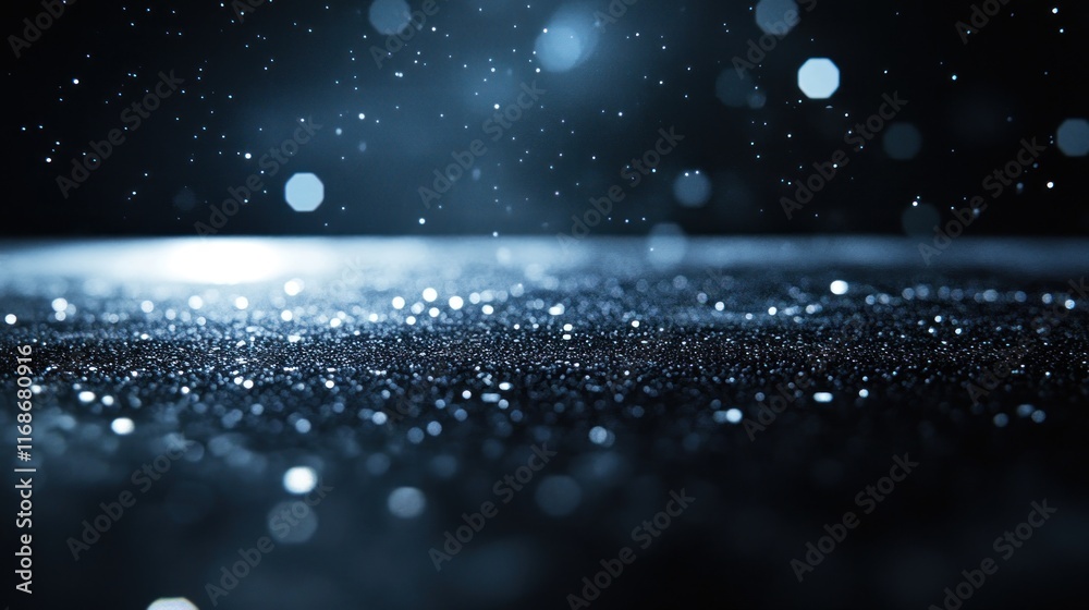 Aufkleber a close-up view of shimmering particles on a dark surface, evoking a magical atmosphere.