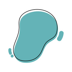 Abstract Fluid Shape. Organic amoeba blob shape abstract pastel color with line vector illustration isolated on white background. Irregular round blot form graphic element. Doodle drops with outline