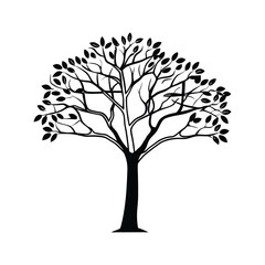 Obraz premium black and white graphic of a tree