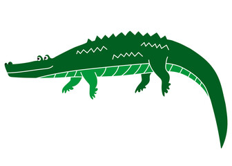 Green crocodile cartoon png sticker, cute animal illustration, transparent background