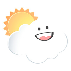 Cloud png smiling sticker collage, 3d transparent clipart