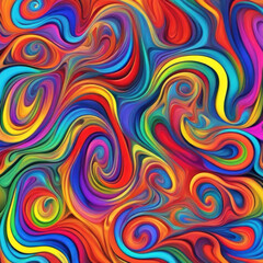 Mesmerizing swirl of vibrant colors immerses the viewer in an abstract wave of creativity and emotion