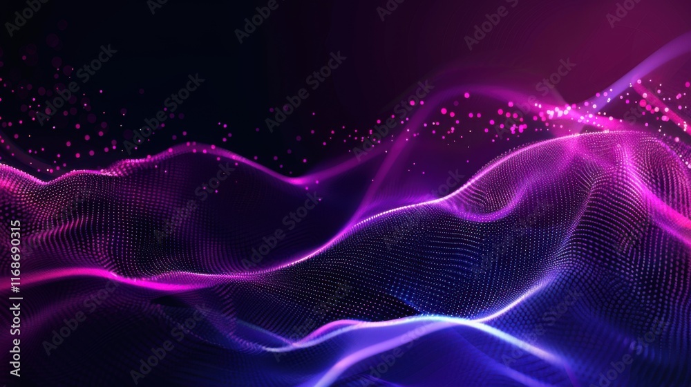 Poster Abstract technology particles lines mesh background. Vector abstract graphic design banner pattern background web template. copy space for text