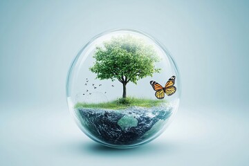 Fragile Ecosystem: A Miniature World in a Glass Sphere