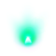 Png green glowing light element, transparent background.