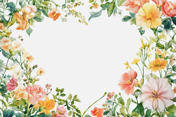 Fototapeta premium Elegant wedding invitation card background vector. Minimal hand painted watercolor botanical flowers texture template background. Design for wedding, vip cover, poster, rsvp moderncard.Valentine's Day