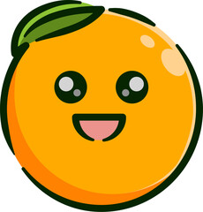 cute cartoon orange fruit character vector illustration