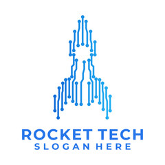 Abstract Modern Rocket Tech Logo vector.