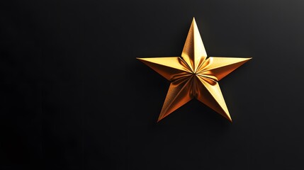 Golden Star on a Black Background