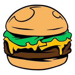 Cheeseburger sticker design element