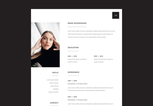 Minimal Resume Layout With Simple Design Structure