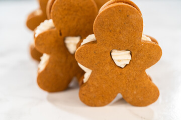 Handcrafted Gingerbread Cookie Sandwiches with Eggnog Buttercream