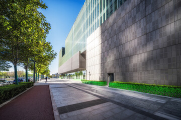 Modern Office Building with Green Landscaping
