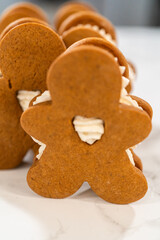 Handcrafted Gingerbread Cookie Sandwiches with Eggnog Buttercream