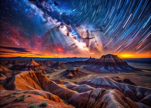 Jasper Forest Night Sky: 30 Doradus Nebula Long Exposure over Petrified Wood Ridge, Arizona