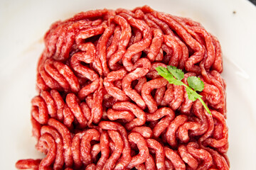 minced meat fresh beef, pork meat tasty eating cooking meal food snack on the table copy space food...