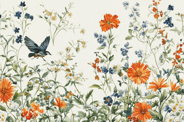 Elegant wedding invitation card background vector. Minimal hand painted watercolor botanical flowers texture template background. Design for wedding, vip cover, poster, rsvp moderncard.Valentine's Day