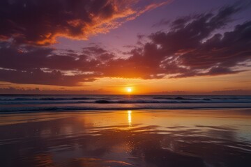 Retro futuristic tropical sunset palm.