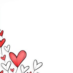 Valentine wallpaper affection artistic concept. Colorful hearts on a white background, perfect for romantic themes.