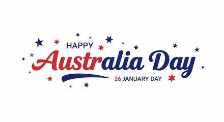 Celebratory Graphic Design for Australia Day with Stars and Bold Typography Style Created with Generative AI