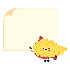 Cute funny Pancreas poster character. Vector hand drawn cartoon kawaii character illustration. Isolated white background. Pancreas poster