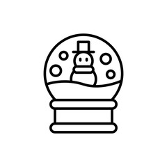 Snow globe outline icons, minimalist vector illustration ,simple transparent graphic element .Isolated on white background