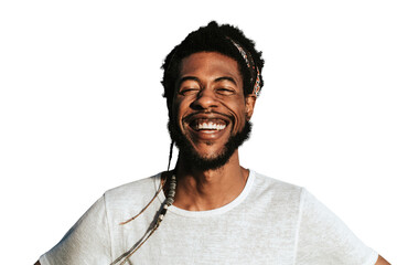 Happy black man png, transparent background