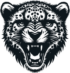 Bold Cheetah Head Illustration for Predator-Themed Art
