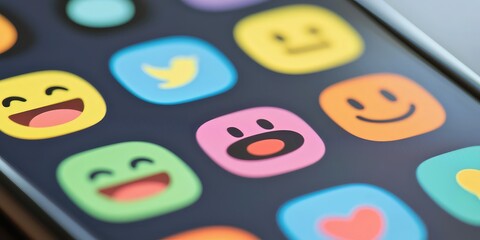A close-up of a phone screen showing various emoji reactions to a social media post or message.