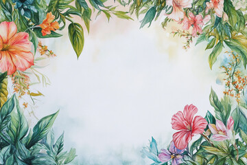 Elegant wedding invitation card background vector. Minimal hand painted watercolor botanical flowers texture template background. Design for wedding, vip cover, poster, rsvp moderncard.Valentine's Day