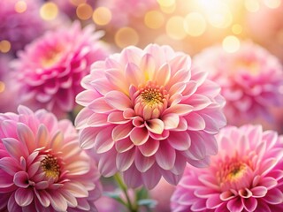 Delicate Pink Flowers Close-Up: Vibrant Floral Background for Food Photography