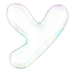 y png letter sticker, 3D transparent holographic bubble