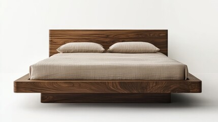 Modern minimalist wooden bed design elevates bedroom style with natural elegance and comfort