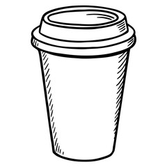 Paper coffee cup hand drawn vector illustration