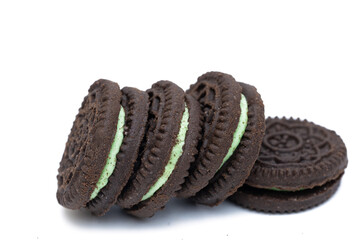 chocolate double cookies isolated