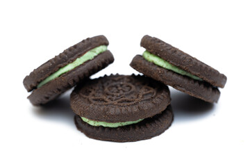 chocolate double cookies isolated
