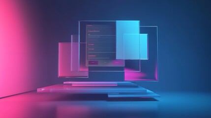 Floating UI Screen Mockup for Showcasing Your Design