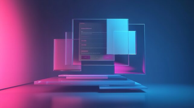 Floating UI Screen Mockup for Showcasing Your Design