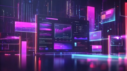 Obraz premium Floating UI Screen Mockup for Showcasing Your Design