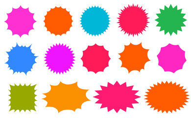 ギザギザ　素材　セット　セール　値引き　値下げ　特別価格　ショッピング　キャンペーン　フェア　あしらい　見出し　タイトル　飾り　シール　スタンプ　トゲトゲ　吹き出し　枠　ポップ　おしゃれ　シンプル　驚き　びっくり　sale sticker,price sticker