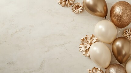 Elegant Gold and Beige Balloons Party Decorations