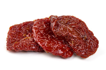Sun-dried tomatoes isolated on white background.