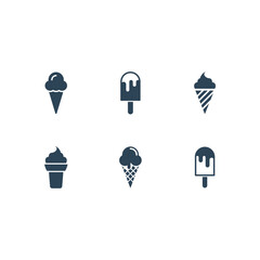 Ice cream icons set Isolated On White Background.