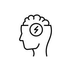 Brainstorming outline icons, minimalist vector illustration ,simple transparent graphic element .Isolated on white background