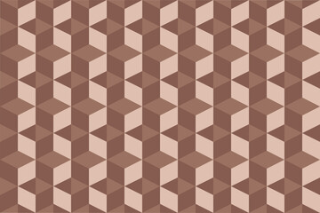 Vector polygonal background in mocha mousse color. Digital geometric abstraction with boxes. Cubic cell. Vector illustration of isometric cubes, geometric pattern, print, paper, cover, wallpaper, fabr