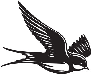 Fototapeta premium Swift Bird Silhouette Vector Illustration 