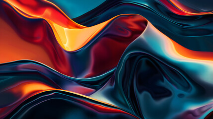 Dynamic Gradient Stroke Design: A Curvilinear Journey Through Vibrant Hues and Serene Fluidity